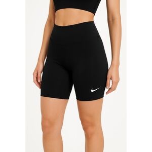 Nike Black‎ HighWaisted Biker Shorts Nike Logo XS Unisex Spandex Polyester